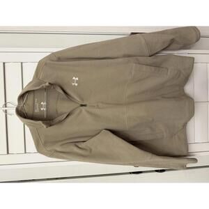 Under Armour Men's Storm SweaterFleece Quarter-Zip In tan with white logo size